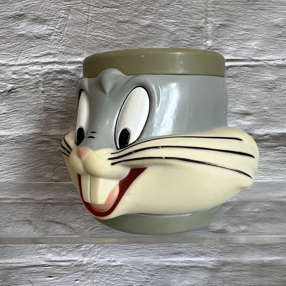 Vintage Bugs Bunny 3D Cup 1992 Looney Tunes Mug Hard Plastic